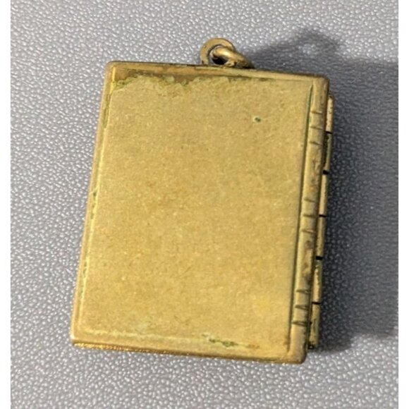 Vintage Enamel Book Locket Floral Design Romantic Sweetheart - Picture 6 of 8